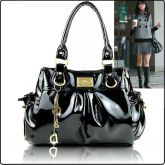 ladies' patent pu leather bags, casual handbag women